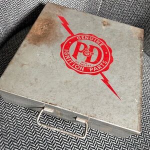 Vintage P & D Ignition Parts Metal Box